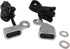 Drag Specialties LED Handlebar Marker Lights - Chrome/Smoke Lens 2040-2133