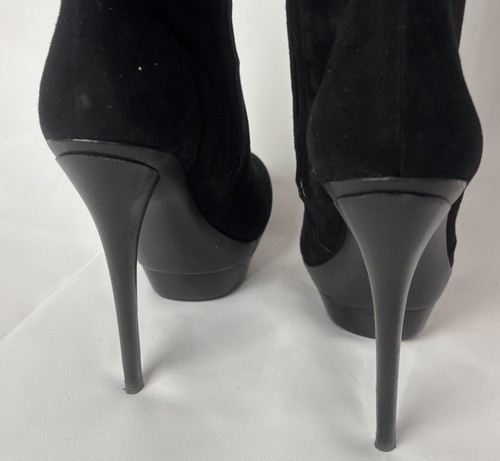 Rachel Zoe Over The Knee Stretch Sueded Black Platform High Heel Boots Sz 8 - Picture 3 of 13
