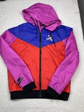 Nike Hiker Club Zip Up Windbreaker Jacket Hooded Medium Color Block