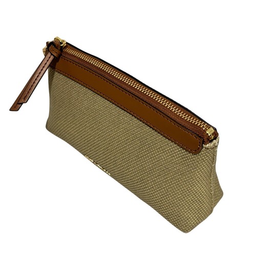 Michael Kors 'Talia' Muñequera Monedero Cartera Oro Pálido Cremallera Bolsa NUEVO Lona - Imagen 3 de 10
