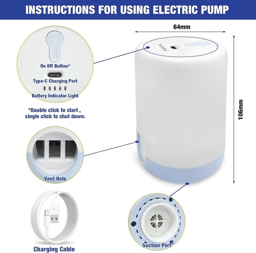 Travel Vacuum Bags with Electric Pump, 12T-EPUMP, clear - Picture 3 of 7