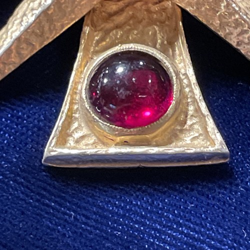 Vintage Benedict Maltese Cross Statement Brooch Pendant Red Rhinestone 2.5” - Bild 7 von 14