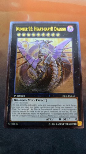 YuGiOh Number 92: Heart-eartH Dragon CBLZ-EN045 1st Edition Ultimate Rare NM - Picture 1 of 2