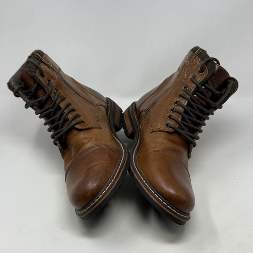 Stivali Chukka Crevo Camden uomo 10 pelle marrone maglia colletto punta cappuccio zip laterale - Foto 9 di 16