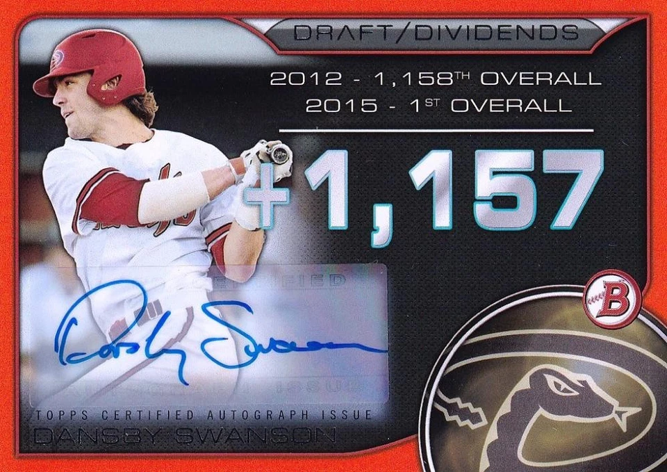 2015 Topps Bowman Draft Dansby Swanson Draft Dividends Auto /25 - Image 1 of 1