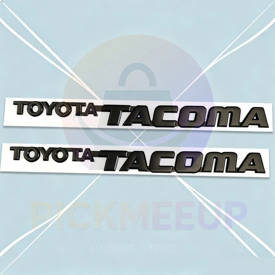 2Pcs 3D Matte Black Door Side Fender Badges For 1995-2004 Tacoma Letters Emblems Foto 4 de 4