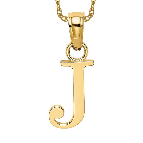 Halskette 14 Karat massiv Gelbgold Buchstabe J Initialen - Bild 1 von 12