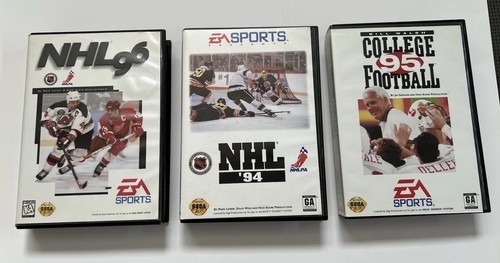 Sega Genesis Video Game Lot NHL 94, 96 & Bill Walsh College Football 95 CIB - Picture 1 of 10