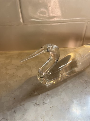 Steuben Signed Glass 9" Shore Bird Loon Designed by James Houston Ca. 1975 - Picture 2 of 9