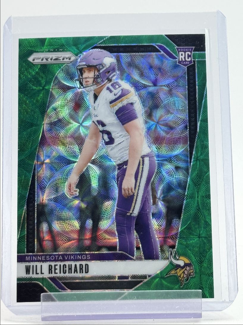 WILL REICHARD 2024 PANINI PRIZM ROOKIE GREEN SCOPE VIKINGS RC 01/75 Q2277