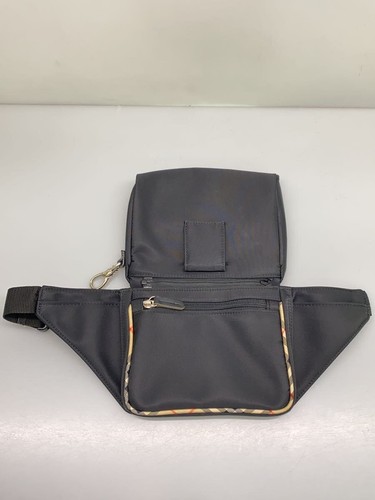 BURBERRY GOLF Waist Bag Black Authentic Women D:0.39” H:4.72” W:6.69” 9420 - Picture 9 of 9