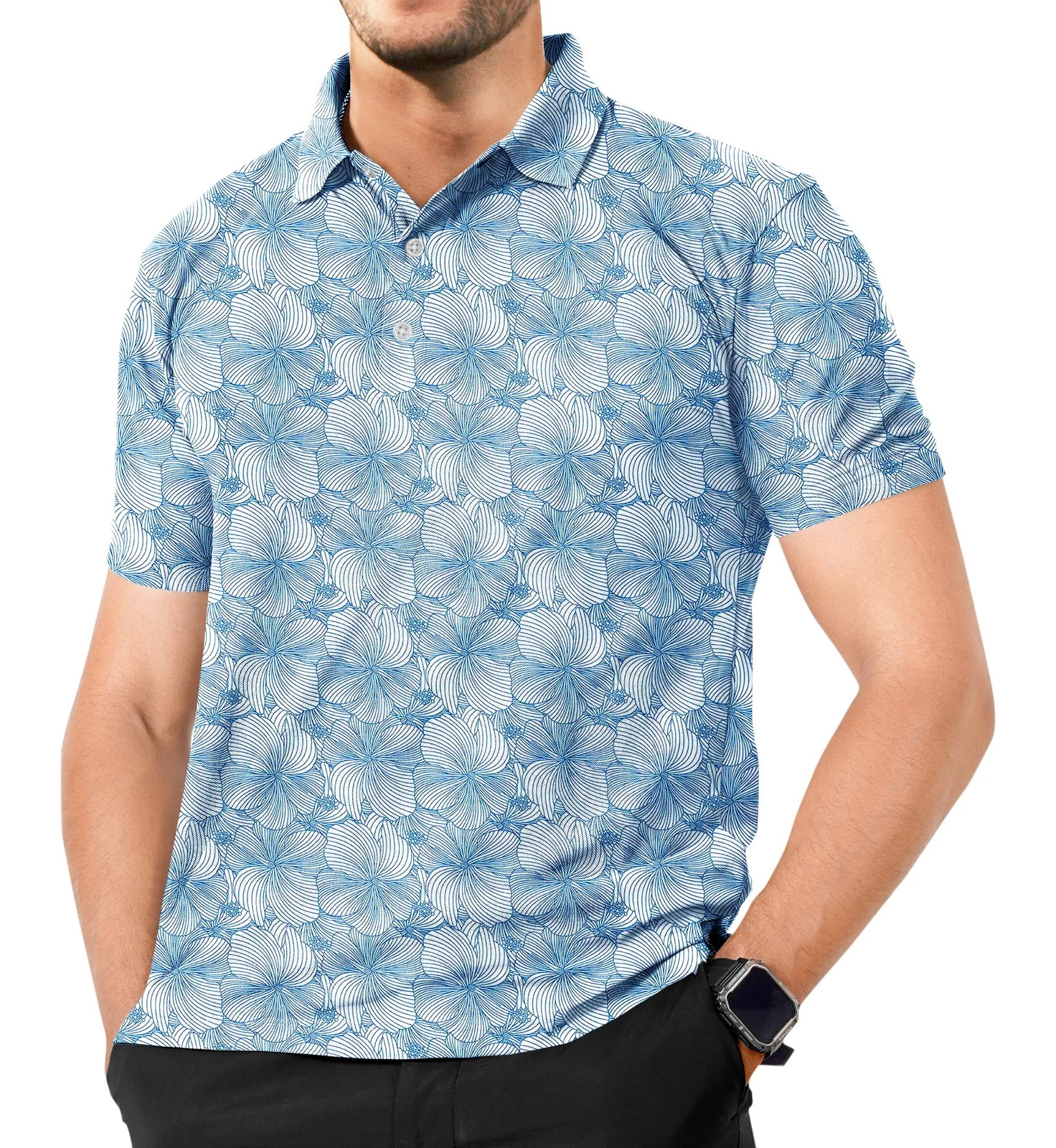 HAPPY BAY Mens Golf Shirts Polo Men Shirt Short Sleeve Dri Fit Summer Polos