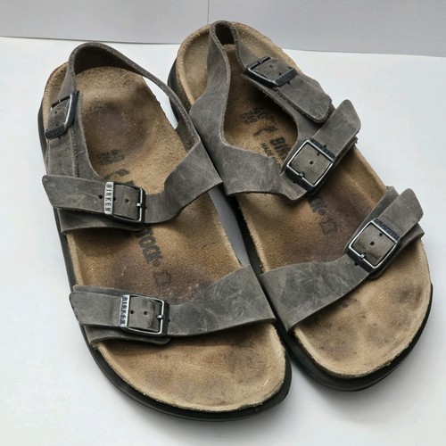 Birkenstock Milano robuste Crosstown braune Ledersandalen Größe 40/US Damen 9