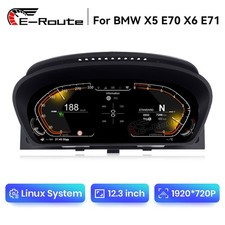12.3" Retrofit Digital LCD Speedometer Instrument Cluster For BMW X5 E70 X6 E71
