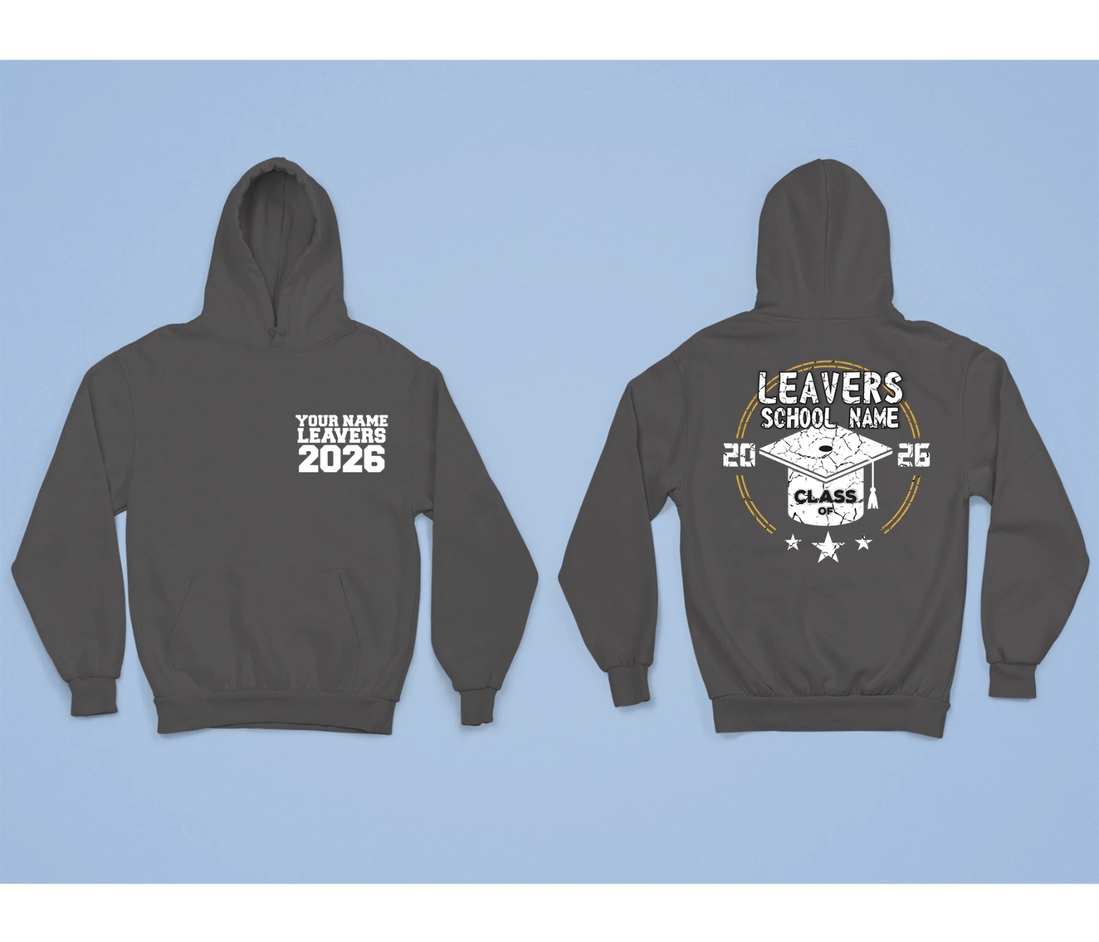 Personalised Custom Name School Leavers Hoodie Graduation Class 2026 Gift