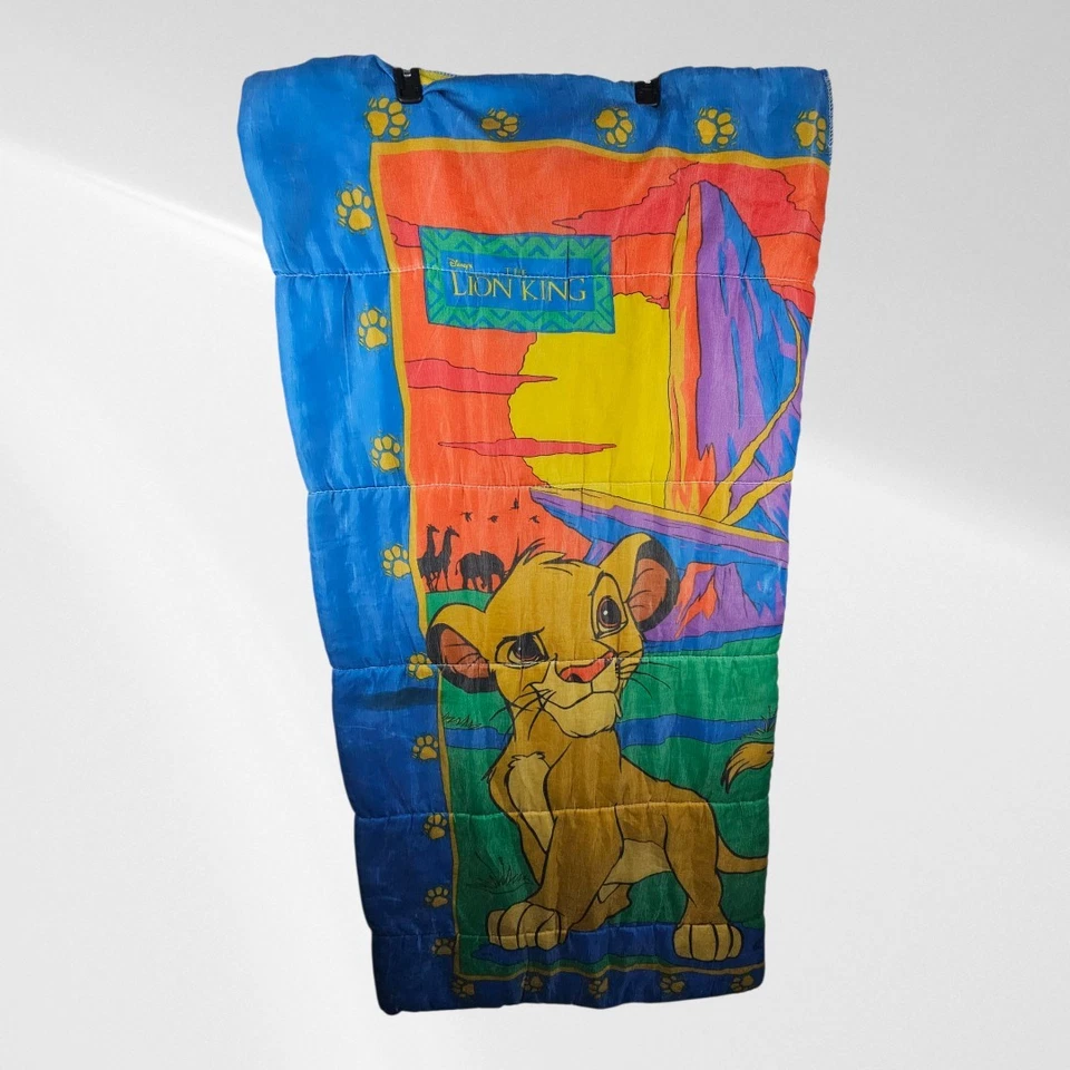 Saco de dormir vintage años 90 Disney El Rey León Simba niños 30x57" hecho en EE. UU. Foto 2 de 4