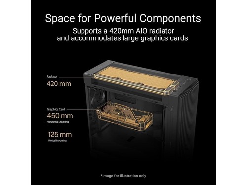 ASUS PA602 Black Steel/ABS Plastic/Wood/Tempered Glass Micro ATX Mid Tower - Picture 4 of 5