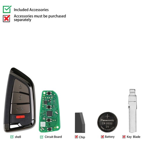 Xhorse XSKF21EN Universal Remote Smart Key Memoeial Knife Type 4 Button For VVDI - Picture 3 of 7