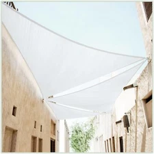 ColourTree White Custom Size Triangle Sun Shade Sail Canopy Fabric Outdoor Patio