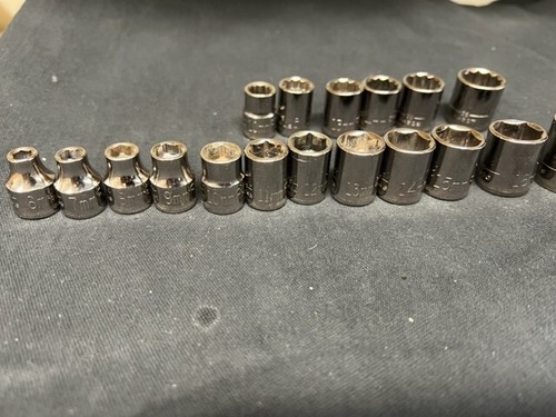 CRAFTSMAN 3/8" DR 6PT-12PT made in USA SAE and Metric sockets, LOT of 46 PCS - Bild 11 von 19