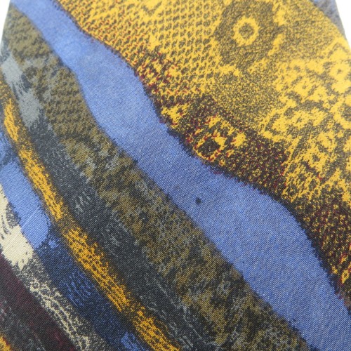 "Corbata de seda Coogi Australia a rayas diagonales abstracta dorada azul roja roja 57" - Imagen 4 de 7