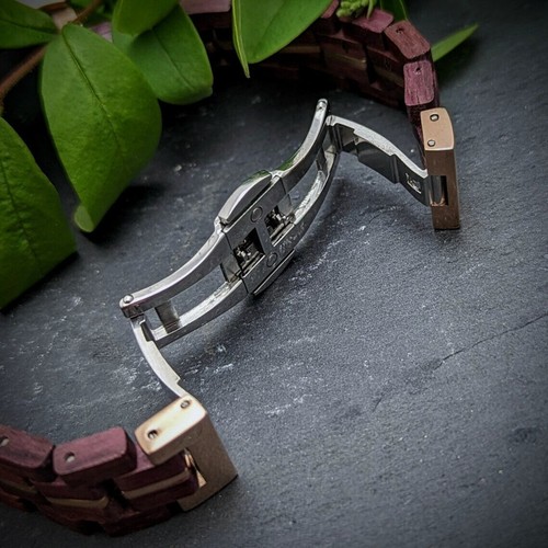 Holzwerk BRILLON kleine Damen Holz Armband Uhr in lila braun, rose gold & rosa - Bild 5 von 7