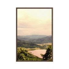 Tranquil Valley Lake Framed Canvas | Peaceful Mountain Wall Art | Ready to Hang