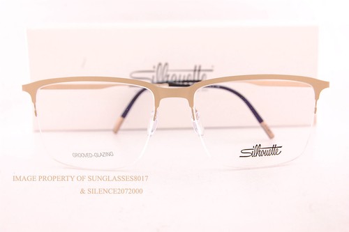 Brand New Silhouette Eyeglass Frames Lite Arcs 5549 7530 Dusty Gold 56mm - Picture 2 of 5