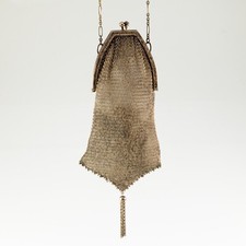 Vintage Sterling Silver Change Purse w/ Ornate Chain