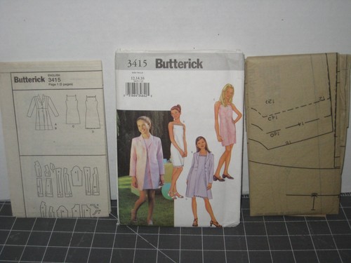 Abito e giacca bambina Butterick 3415 taglia 12 14 16 due lunghezze festa formale - Foto 1 di 4