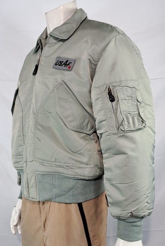 Highlander MA2 USAF Style Bomber Jacket Plain Collar Padded Silver Grey XXS-M - Picture 4 of 6