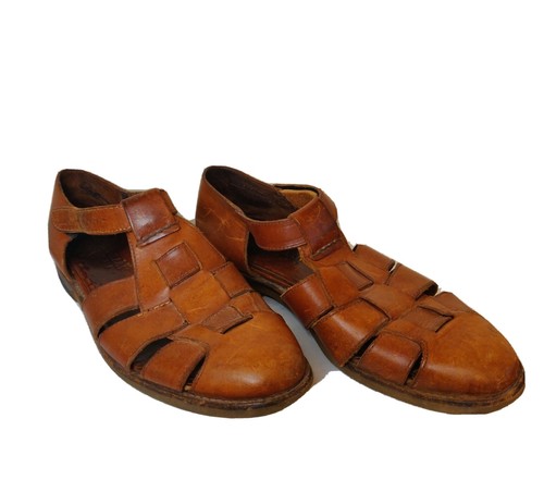 Cole Haan Country Mens Fisherman Sandals Brown Leather Size 10 BC