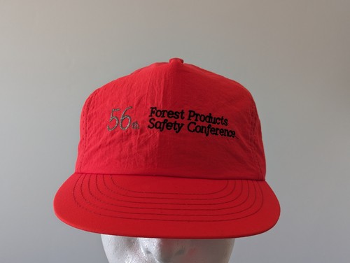 Red 56th Forest Products Safety Conference Trucker Hat Vintage Cap Flat brim USA - Picture 2 of 13