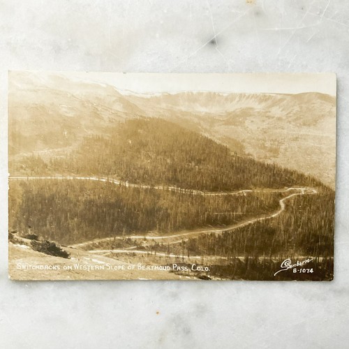 Postal RPPC Switchbacks Western Slope Berthoud Pass Colorado CO imagen real - Imagen 1 de 9