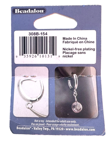 Beadalon Silver Plated Leverback Oval Earwires 6 Pcs - Picture 2 of 2