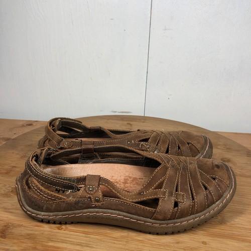 Earth Kalso Shoes Womens 7 B Instinct Brown Leather Closed Toe Sandals Walking