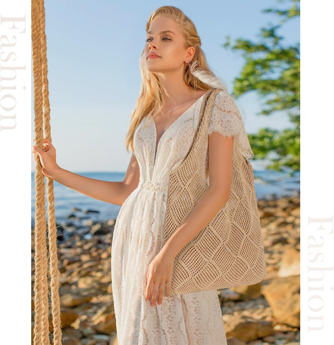 Bolso de Mano de Malla de Crochet - Elegante Bolso Hobo de Playa y Vacaciones para Mujer - Imagen 7 de 7