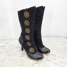 Demonia Tesla-108 Gear Button Steampunk Boots Size 10