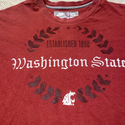 Vintage Nike NCAA Washington State Cougars Short Sleeve Shirt Red Men Size XL - Picture 3 of 9