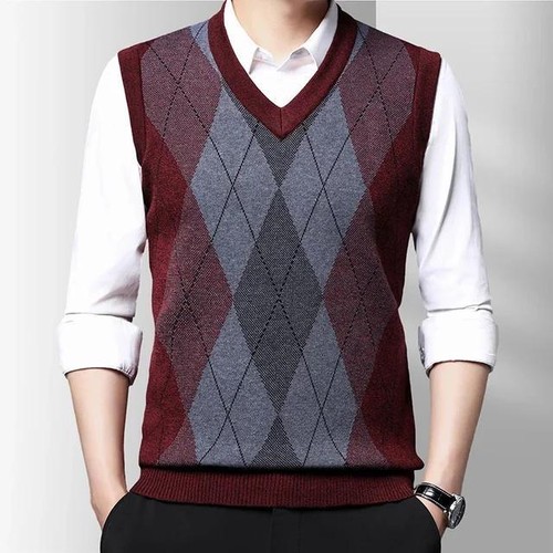 Men's Thickened Casual Sweater Tank Top Autumn and Winter Warm Men's Vest - Picture 27 of 28