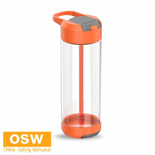 4 x ORANGE/Clear Sports 700ml TRITAN Water Bottle GYM Running + Phone Holder - Picture 3 of 4