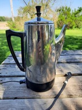 Presto Percolator Model 0281104 Stainless Steel Electric Coffee Maker Pot Vtg