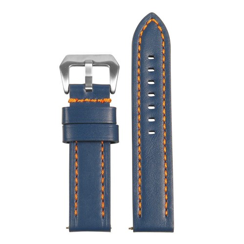 StrapsCo Heavy Duty Men's Leather Watch Band w/ Stitching - Quick Release Strap - Picture 20 of 26