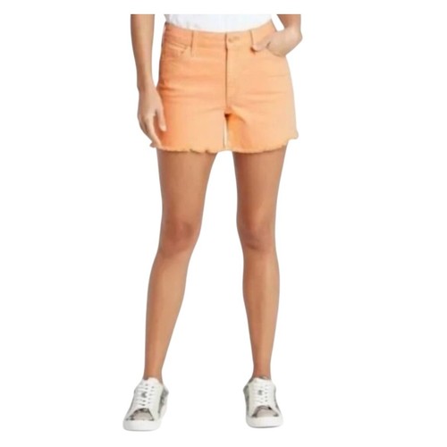 Universal Thread Denim Shorts Vintage Midi Frayed Hem Peach Orange 22W - Picture 9 of 9