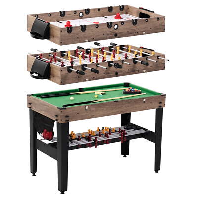 Sports 48'' Combo Air Powered Hockey, Foosball, and Billiard Game Table