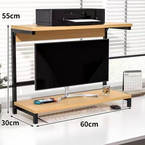 2-Tier Monitor Stand Desktop Storage Racks Printer Stand Office Desk Organizer - Afbeelding 7 van 9