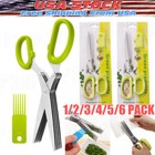 Herb Scissors Set with 5 Blades and Cover - Multipurpose Kitchen Chopping Shear