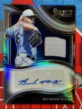 2021 Panini Select Signature Materials Holo Prizm Brendan McKay Auto 48/49 Tampa