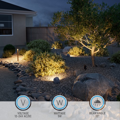 2 Pack 5CCT LED Rock Lights, 5W Low Voltage Outdoor Triangular Stone Light - Picture 4 of 22