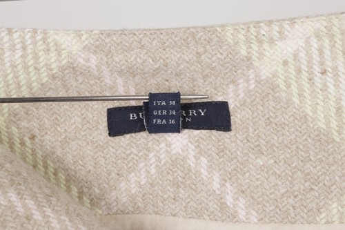 Burberry London Wool Light Green Check Short Skirt Size IT38 FR36 - Picture 7 of 16
